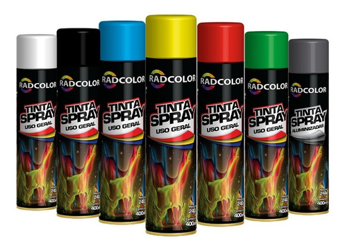 Tinta Spray Todas As Cores Caixa 6 Un Uso Geral E Automotivo