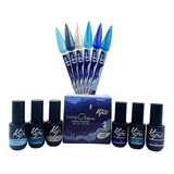 Gama Gel De 1 Paso Semipermanente 6 Piezas Kyra. Gama Color Deep Ocean