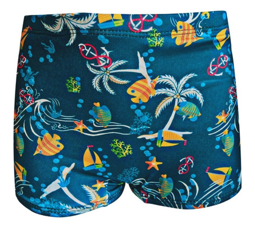 Sunga Boxer Criança Roupa Banho Piscina Regulagem Na Cintura