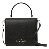 Bolsa Kate Spade Staci Square Crossbody Acabado De Los Herrajes Dorado Color Negro Color De La Correa De Hombro Negro Diseño De La Tela Liso