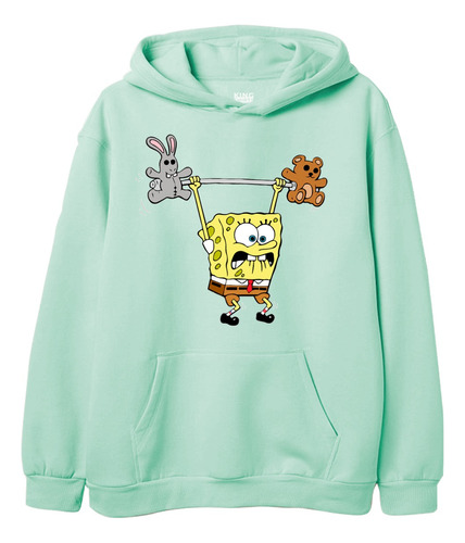 Sudadera Para Hombre Bob Esponja Gym Pesas Hoodie