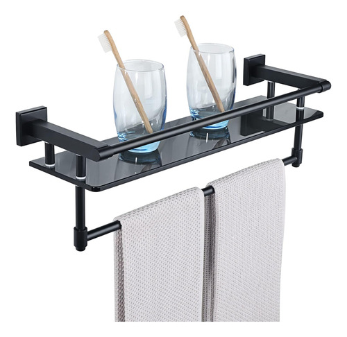 Estantería De Baño Alise Glass Shelf Con Toallero/riel Show.