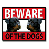 Señal De Metal Rottweiler: Cuidado Con Los Perros De Segurid