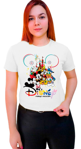 Polera Vacaciones Disney Mickey Personajes Todas Las Tallas 