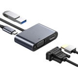 Adaptador Hub Multiport Tipo C Para Hdmi, Usb 3.0, Vga, Pd