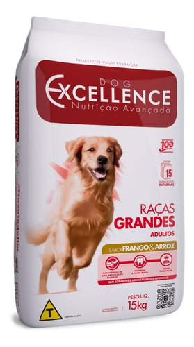 Ração Dog Excellence Adulto Raca Grande Sabor Frango 15kg