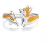 Anillo De Perro O Perrito Corgi Galés De Pembroke. Plata925