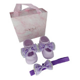 Pack Cintillo + Calcetines Para Bebés Recién Nacida Elegante