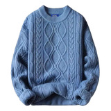 Suéter Vintage De Punto Con Cuello Redondo Para Hombre