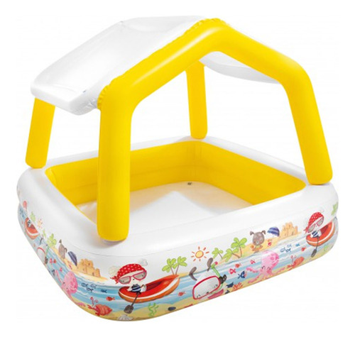 Piscina Inflable Para Niños Lazer Con Techo Extraíble 295l Intex, Color Amarillo