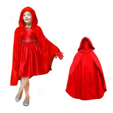 Disfraces Halloween Capa Roja Con Capuchón Para Niños