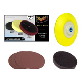 Kit Esponjas Meguiars Base 6in Interface 65 Discos Lija 