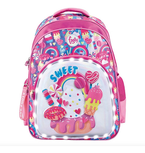 Mochilas Footy Con Luz Luces Led Sweet Nena Moda Espalda