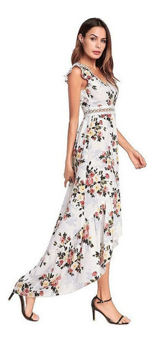 Verano Nuevo Elegante Vestido De Verano Floral Largo Boho Vi