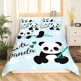 Feelyou Cute Panda Juego De Ropa De Cama Con Diseño De Panda