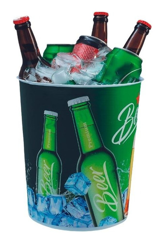 Kit 10 Baldes De Gelo Decorados Beer P/ Bebidas 7l Usual