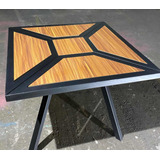 Mesa Base Metal Con Madera