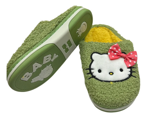 Pantuflas Infantil Niña Kitty Felpa Suela Gruesa Cosida | Meses sin interés
