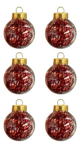 Set X6 Bolas Navideñas Relleno Brilloso 6 Cm Adorno Navidad