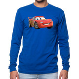 Polera Manga Larga Algodón Niños Rayo Mcqueen Cars