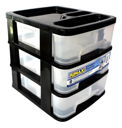 Caja Organizadora Pequeña De 3 Niveles Negro Rimax