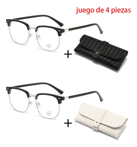 Lentes Anti-luz Azul. Progresivo 100-600.juego De 4 Piezas