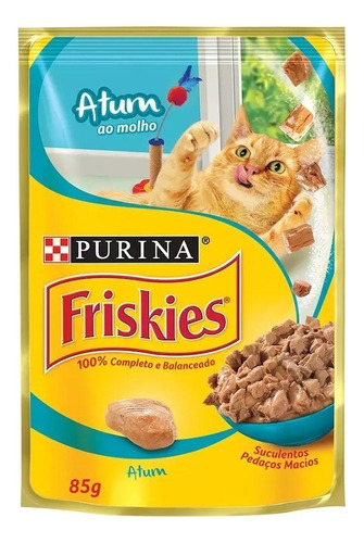 Ração Úmida Para Gatos Adultos Atum Ao Molho Friskies 85g