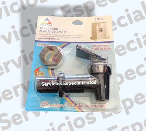 Válvula Porta Garrafón Cuerda Exterior 3/4 Dispensador Val04