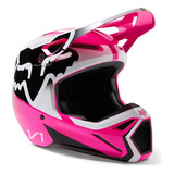 Casco Fox V1 Motocross Enduro Girl Mujer Rosa - Trapote