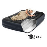 Colchon Inflable Queen Size + Bomba Aire Automatica Incluida
