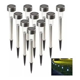 Pack 12 Faroles Solares Led Con Estaca Jardin Luz Calida