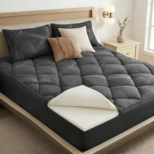 Cubre Colchone Espesado King+funda De Almohada*2