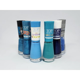 Kit Esmalte Top Beauty Coleção 65 Azul E Glitter - 6und