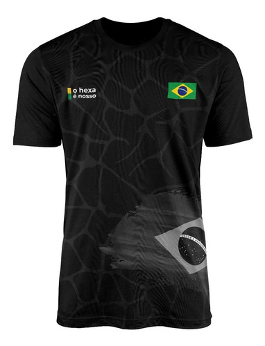 Camisa Brasil Preta Dois Seleção Copa Do Mundo Hexa Neymar