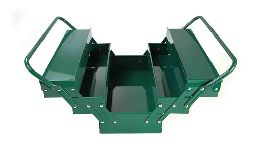 Caixa De Metal Para Ferramentas Tipo Acordeão 43 Cm, Cor Verde Sata