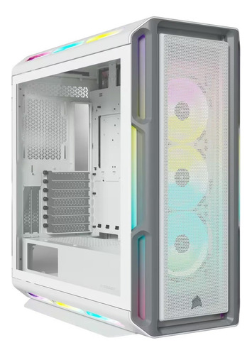 Gabinete Corsair Icue 5000t Blanco Rgb Cristal Templado Atx