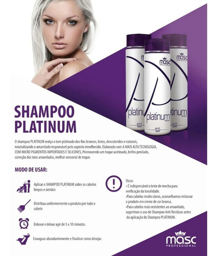 Shampoo Platinum Masc Professional 250g