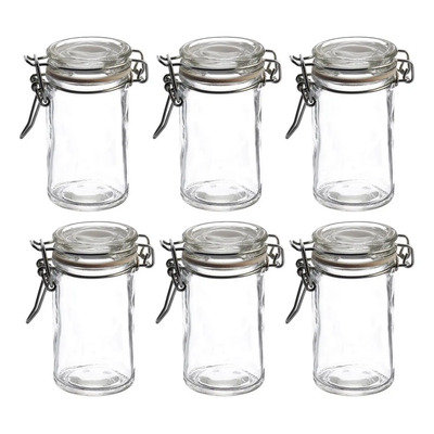 Set 6 Frasco Especiero Almacenamiento Tapa Clip Vidrio 60ml Color Transparente | MercadoLibre