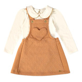 Conjunto Menina Salopete + Blusa Vestido Infantil