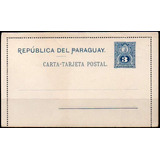 Paraguay 1891. Carta Tarjeta Postal De 3c Escudo