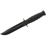 Cuchillo De Filo Recto Ka-bar Con Funda De Cuero, Negro