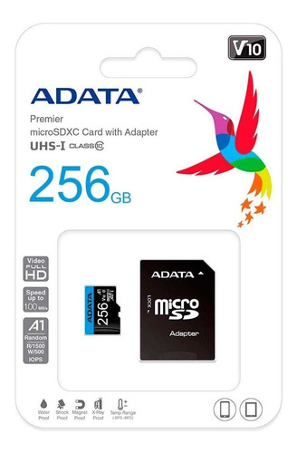 Memoria Micro Sd 256gb Con Adaptador Clase 10 Uhs A1 100mbs