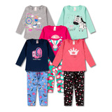 Kit 5 Conjunto Infantil Feminino Roupa De Inverno Menina