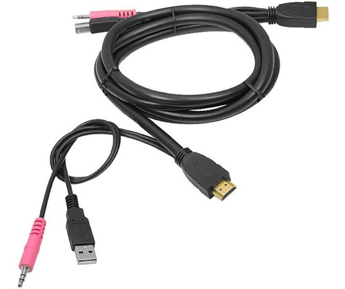 Cable Usb Hdmi Kvm Con Audio Y Microfono