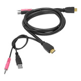 Cable Usb Hdmi Kvm Con Audio Y Microfono