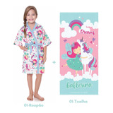 Kit 01-roupão+01-toalha Infantil Menina(o) Estampado Lepper