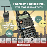 Handy Baofeng Uv5r-tplus 8 Watts Vhf Uhf Con Cargador 220v Bandas De Frecuencia Vhf/uhf Color Negro