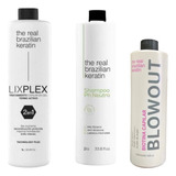 Kit Blow Out Biotina + Lix Plex + Shampoo Neutro The Real