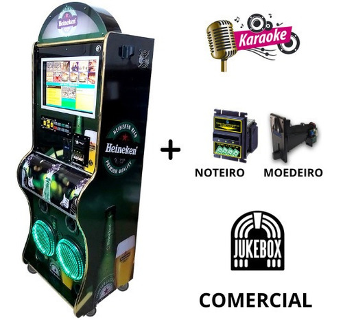 Maquina De Musica Jukebox Karaoke Com Noteiro E Moedeiro 19p