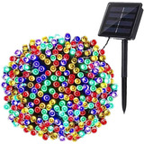 Luces De Navidad Guirnalda De 10 Mts 100 Led Con Panel Solar